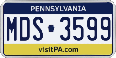 PA license plate MDS3599