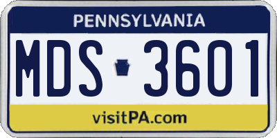 PA license plate MDS3601