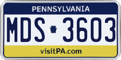 PA license plate MDS3603