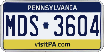 PA license plate MDS3604