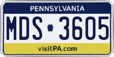 PA license plate MDS3605
