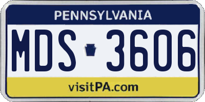 PA license plate MDS3606