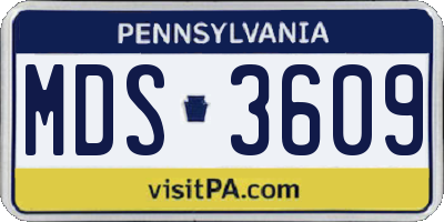 PA license plate MDS3609