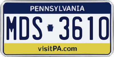 PA license plate MDS3610