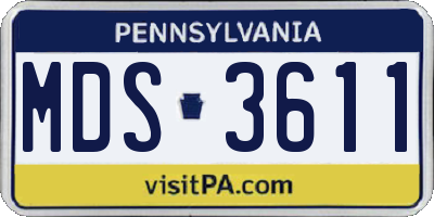 PA license plate MDS3611