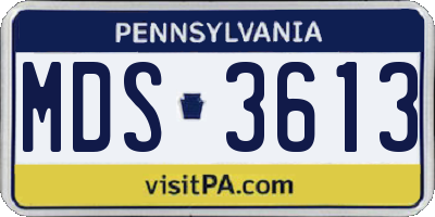 PA license plate MDS3613