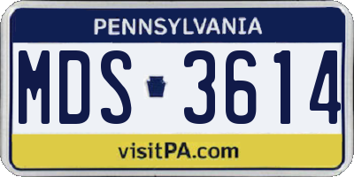 PA license plate MDS3614