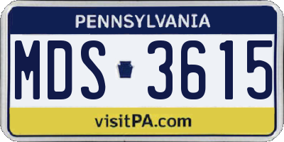 PA license plate MDS3615