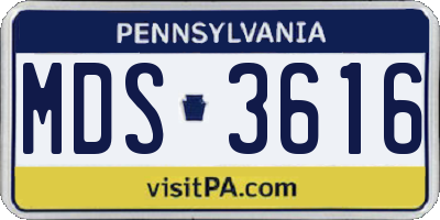 PA license plate MDS3616