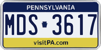 PA license plate MDS3617