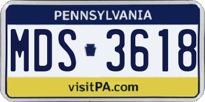 PA license plate MDS3618
