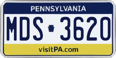 PA license plate MDS3620