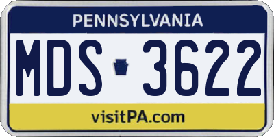 PA license plate MDS3622