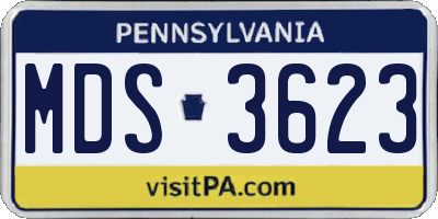 PA license plate MDS3623