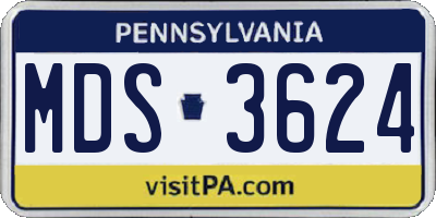 PA license plate MDS3624
