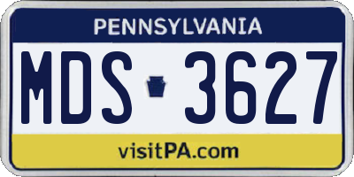 PA license plate MDS3627