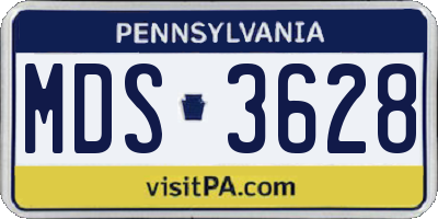 PA license plate MDS3628