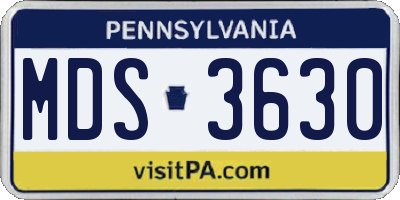 PA license plate MDS3630