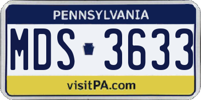 PA license plate MDS3633