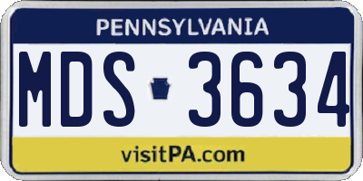 PA license plate MDS3634