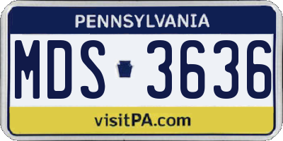 PA license plate MDS3636