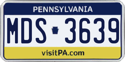 PA license plate MDS3639