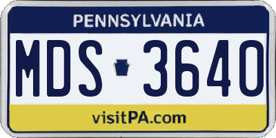 PA license plate MDS3640