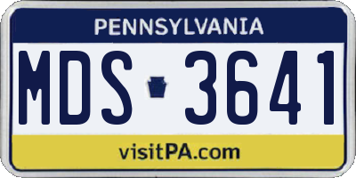 PA license plate MDS3641