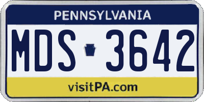 PA license plate MDS3642