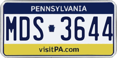PA license plate MDS3644