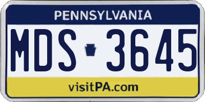 PA license plate MDS3645