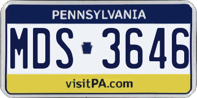 PA license plate MDS3646