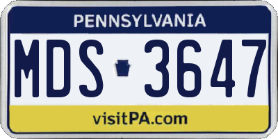 PA license plate MDS3647