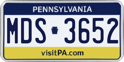 PA license plate MDS3652