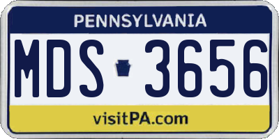 PA license plate MDS3656