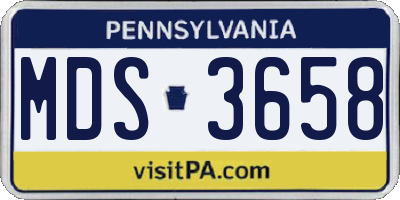 PA license plate MDS3658