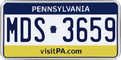 PA license plate MDS3659