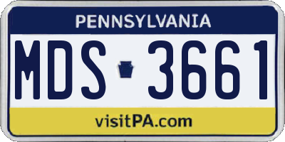 PA license plate MDS3661