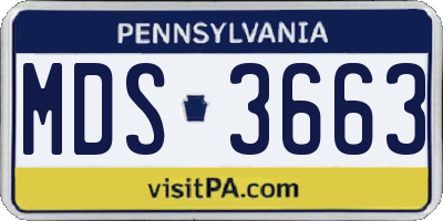 PA license plate MDS3663