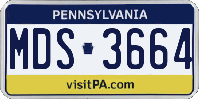 PA license plate MDS3664