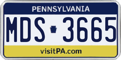 PA license plate MDS3665