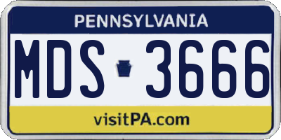 PA license plate MDS3666