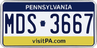 PA license plate MDS3667