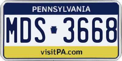 PA license plate MDS3668