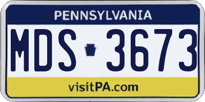 PA license plate MDS3673