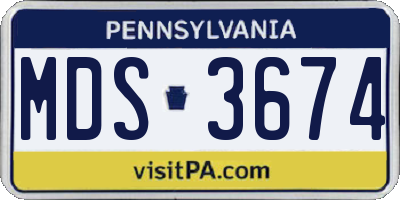 PA license plate MDS3674