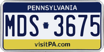 PA license plate MDS3675