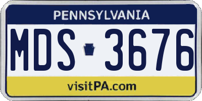 PA license plate MDS3676