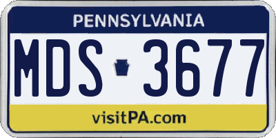 PA license plate MDS3677