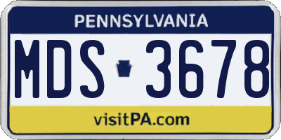 PA license plate MDS3678